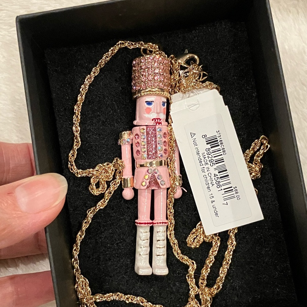 Super Cute! NWT Betsey Johnson Nutcracker Sweater Necklace Great Gift